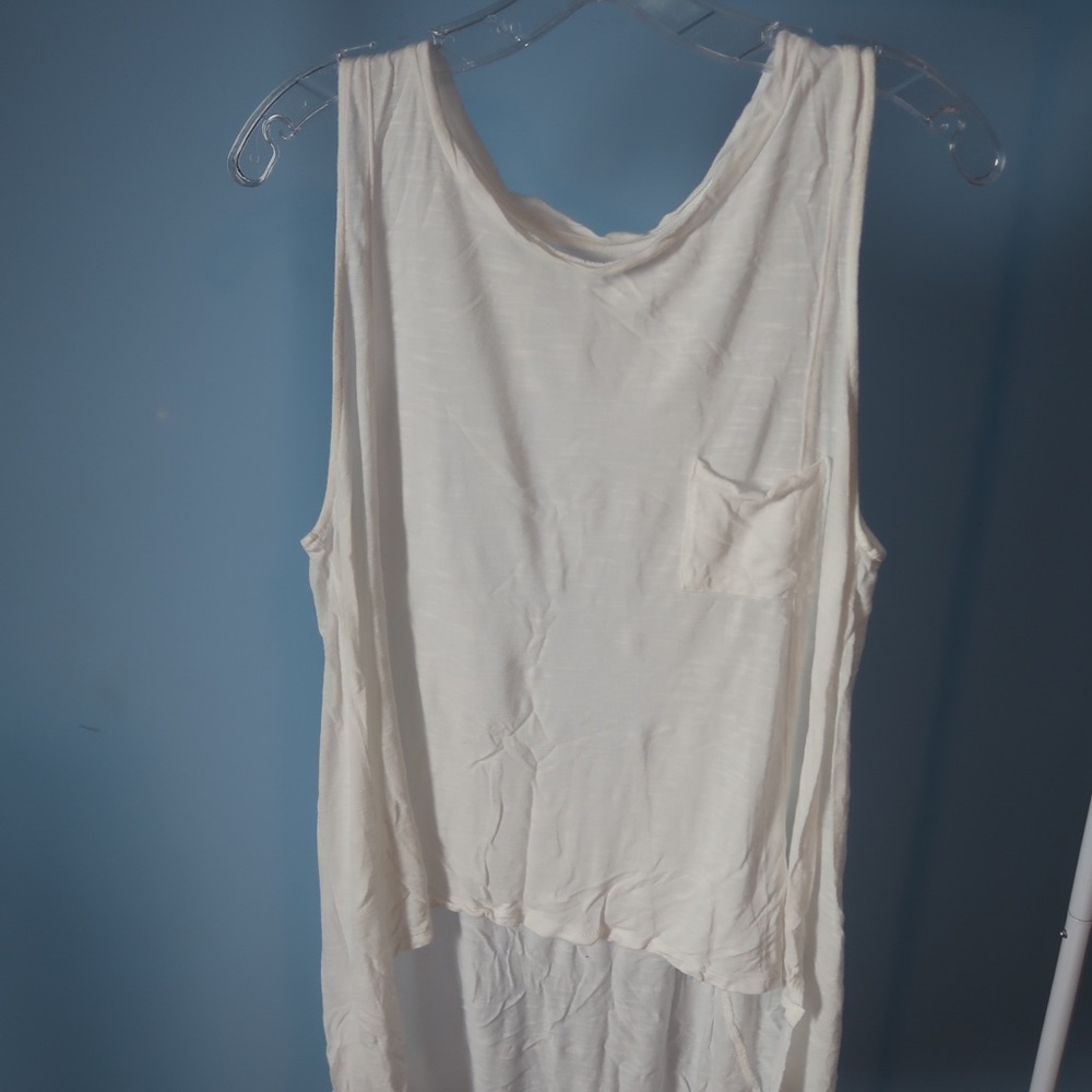 Long line white tank top